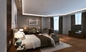 A mobília personalizada do quarto do hotel ajusta a madeira compensada da cama E1 do folheado da noz