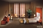 Gelaimei Cherry Color Hotel Bedroom Furniture ajusta-se com a tabela de molho da madeira maciça